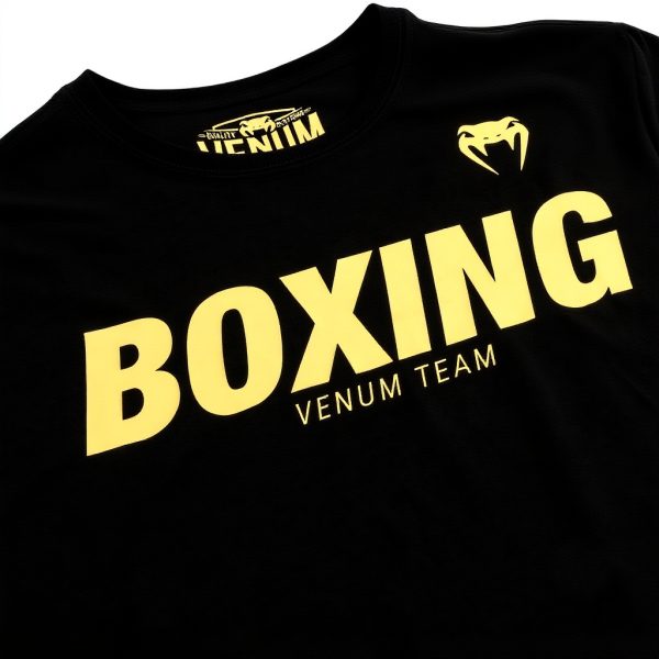 T-Shirt Venum Boxing VT Uomo Nero Oro Cotone Elastan
