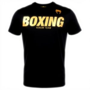 T-Shirt Venum Boxing VT Uomo Nero Oro Cotone Elastan