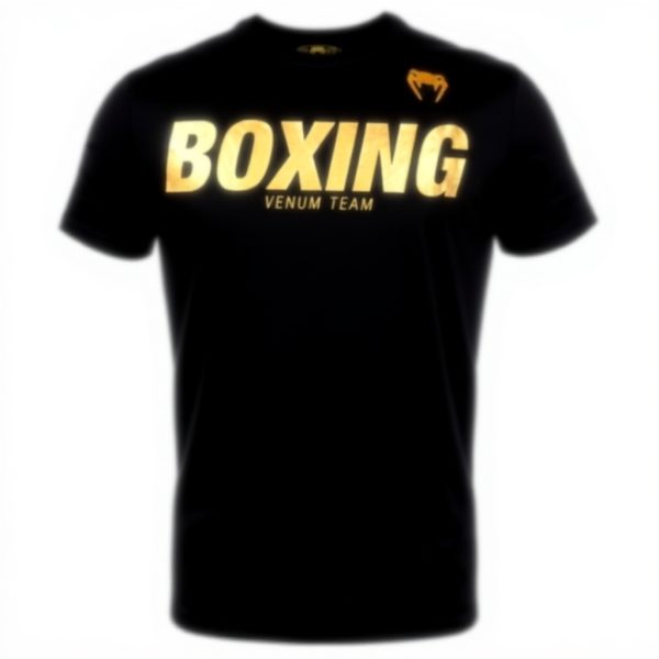 T-Shirt Venum Boxing VT Uomo Nero Oro Cotone Elastan