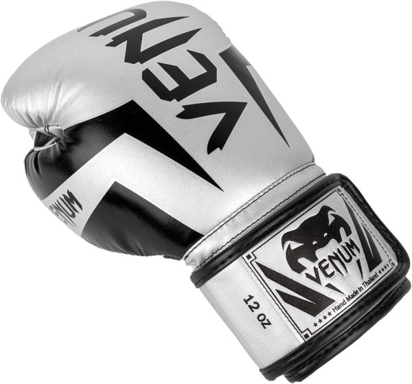 Guantoni da boxe Venum Elite pelle Skintex 12 oz argento-1
