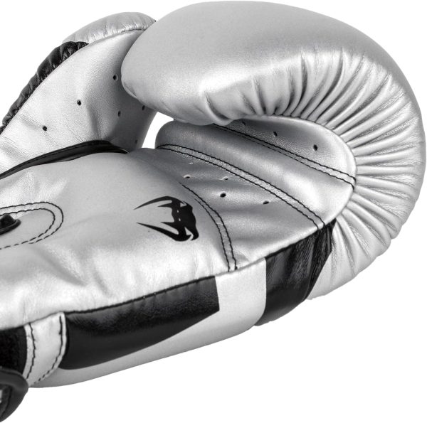 Guantoni da boxe Venum Elite pelle Skintex 12 oz argento-4