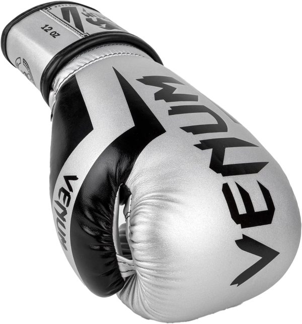 Guantoni da boxe Venum Elite pelle Skintex 12 oz argento-2