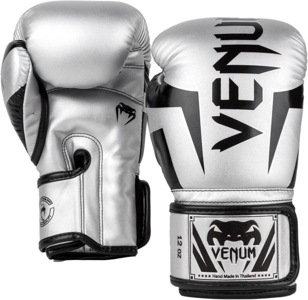 Guantoni da boxe Venum Elite pelle Skintex 12 oz argento-5