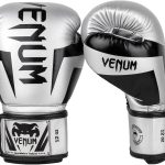 Guantoni da boxe Venum Elite pelle Skintex 12 oz argento-0