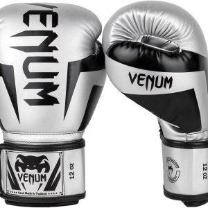 Guantoni da boxe Venum Elite pelle Skintex 12 oz argento-0