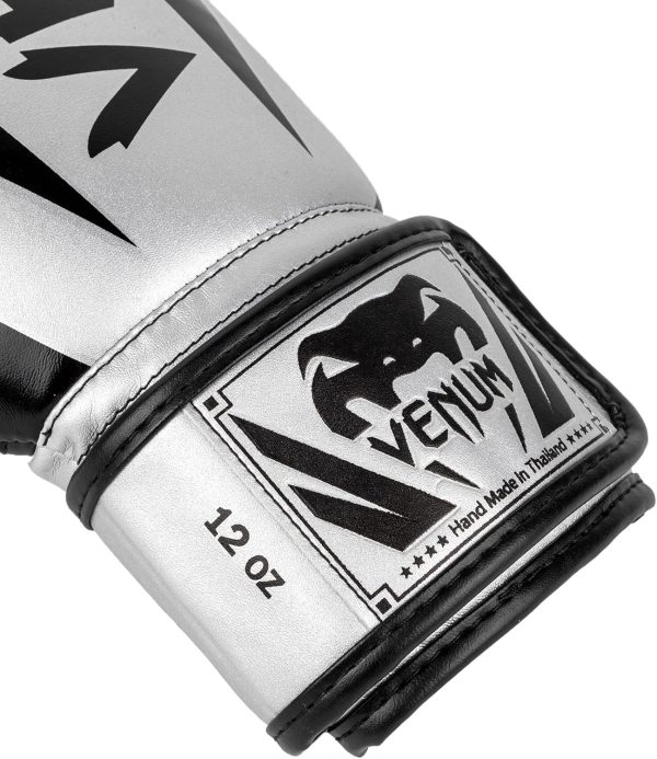 Guantoni da boxe Venum Elite pelle Skintex 12 oz argento-3