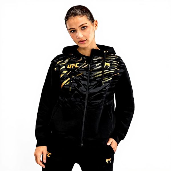 Felpa Donna Venum Replica Zip Hoodie Corsa Nero Oro