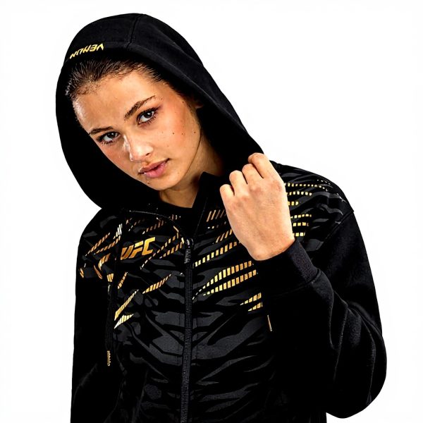 Felpa Donna Venum Replica Zip Hoodie Corsa Nero Oro