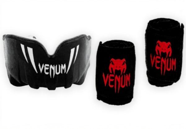 Paradenti Venum Challenger bambini boxe nero bianco