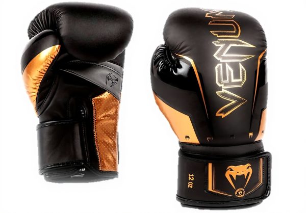 Guantoni da boxe Venum Elite Evo nero bronzo 12 Oz