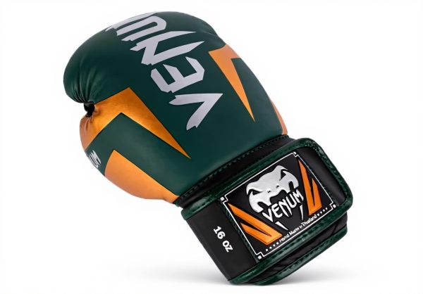 Guantoni da boxe Venum Elite 14 oz Verde Bronzo Argento