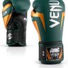 Guantoni da boxe Venum Elite 14 oz Verde Bronzo Argento