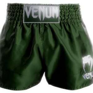 Pantaloncini Muay Thai Venum Uomo Classici Khaki Bianco