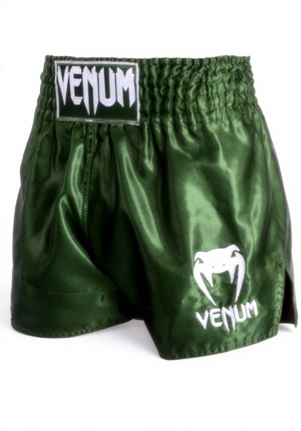 Pantaloncini Muay Thai Venum Uomo Classici Khaki Bianco