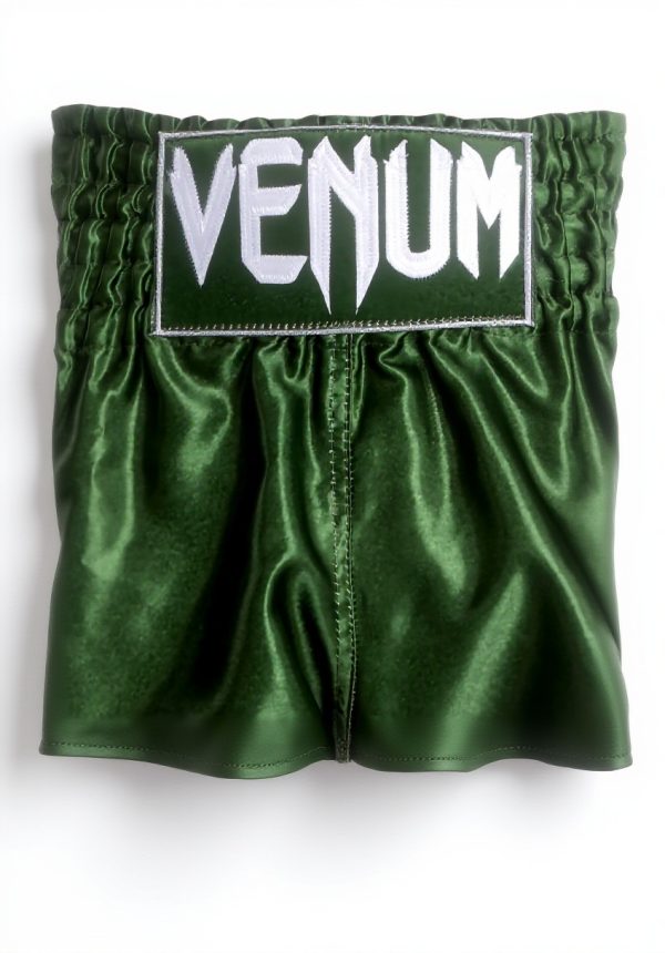 Pantaloncini Muay Thai Venum Uomo Classici Khaki Bianco