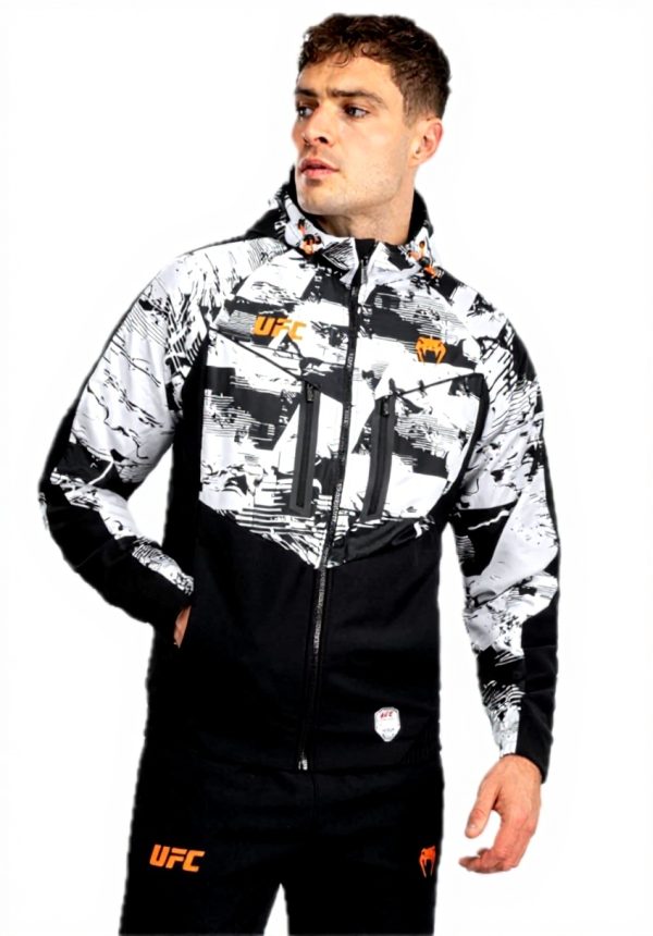 Venum UFC Zenith Felpa Uomo Cappuccio Zip Nero Bianco