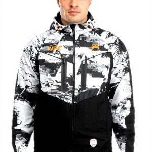 Venum UFC Zenith Felpa Uomo Cappuccio Zip Nero Bianco