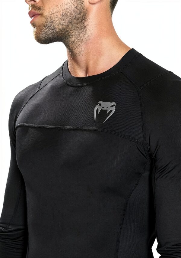 Rash guard Venum compressione Nero sport acquatici uomo-4