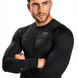 Rash guard Venum compressione Nero sport acquatici uomo-0