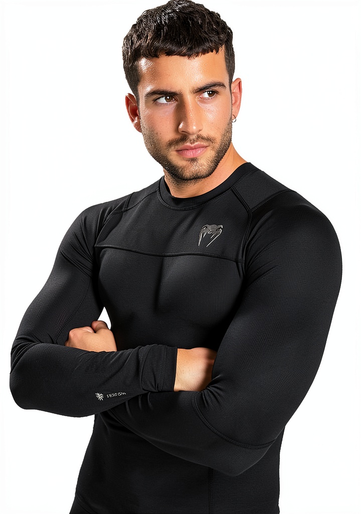 Rash guard Venum Nero indossato durante un allenamento di Jiu Jitsu