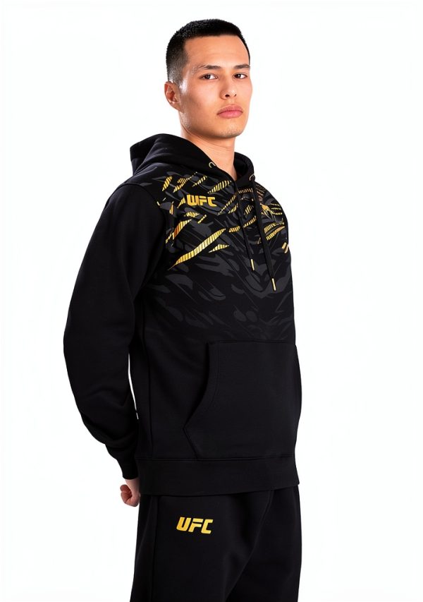 Venum Felpe Uomo Cappuccio Nero Oro Logo Serigrafato