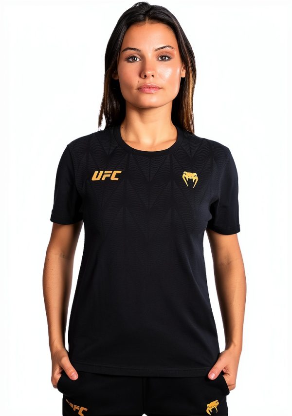 Venum UFC Zenith T-Shirt Donna Nero Oro Cotone Sportivo