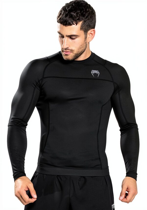 Rash guard Venum compressione Nero sport acquatici uomo-1