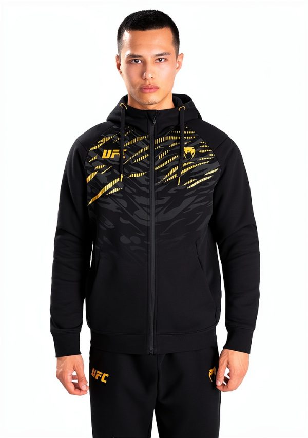 VENUM Replica Zip Hoodie Uomo Nero Oro Cappuccio Tasche