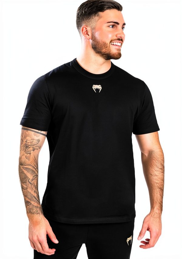Maglietta Venum Uomo Nero T-Shirt sportiva logo serigrafato