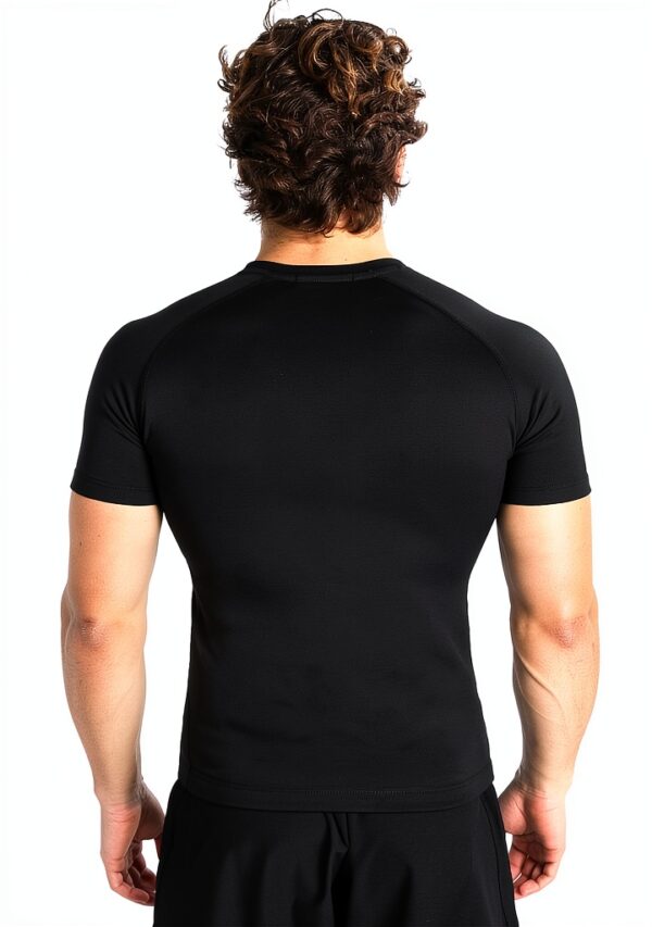 Rash guard uomo Venum compressione maniche corte nero bianco-3