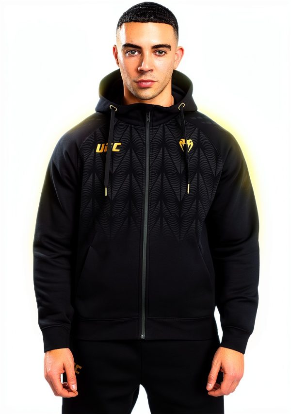 Felpa Venum UFC Zenith Uomo Zip Nero Oro Cappuccio