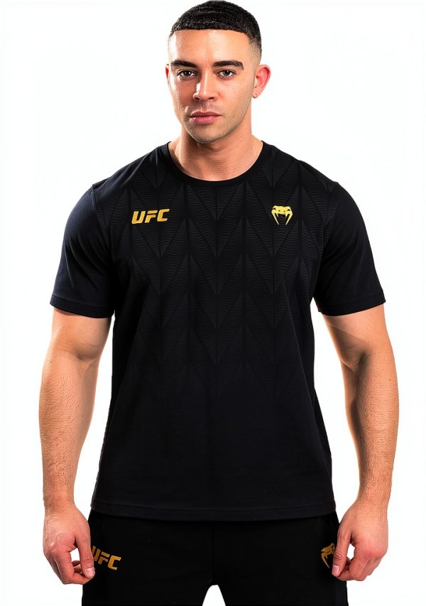 Venum UFC Zenith T-Shirt Uomo Nero Oro Cotone Sportivo
