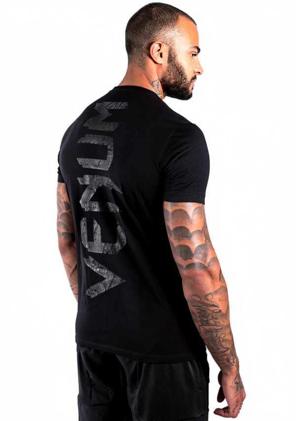 Maglietta sportiva Venum cotone atletico uomo nero-3