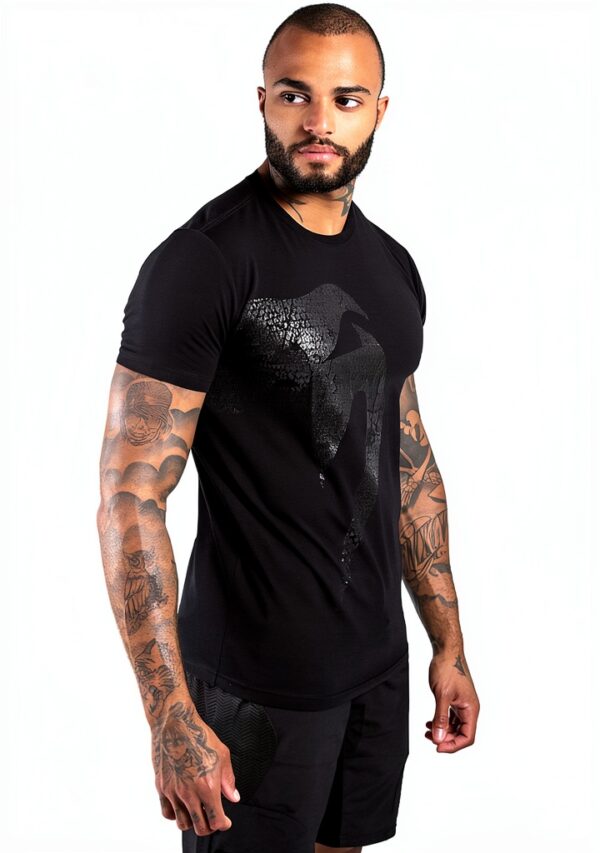 Maglietta sportiva Venum cotone atletico uomo nero-2
