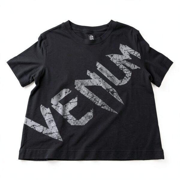 Maglietta sportiva Venum cotone atletico uomo nero-7
