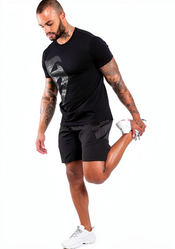 Maglietta sportiva Venum cotone atletico uomo nero-6
