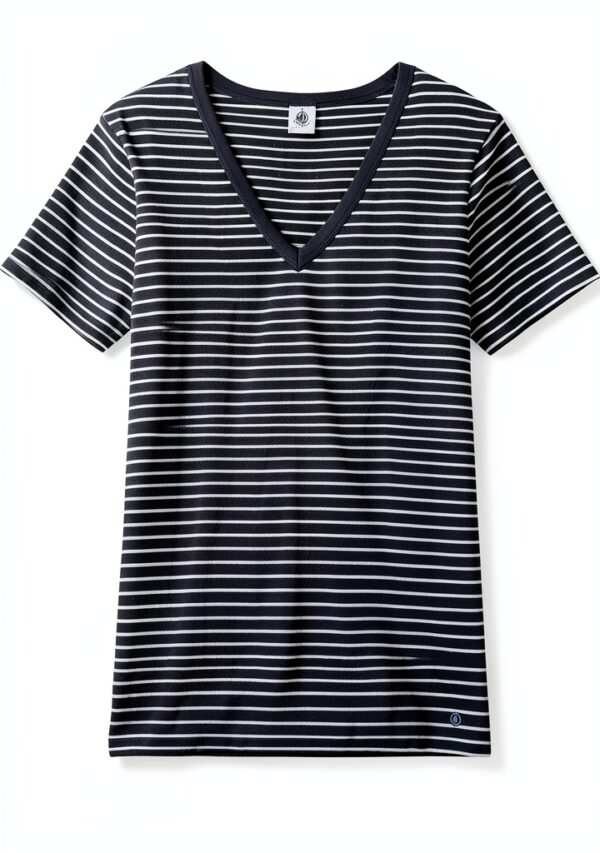 Maglietta donna Petit Bateau a righe in cotone Blu/Bianco XS‑XXS-0