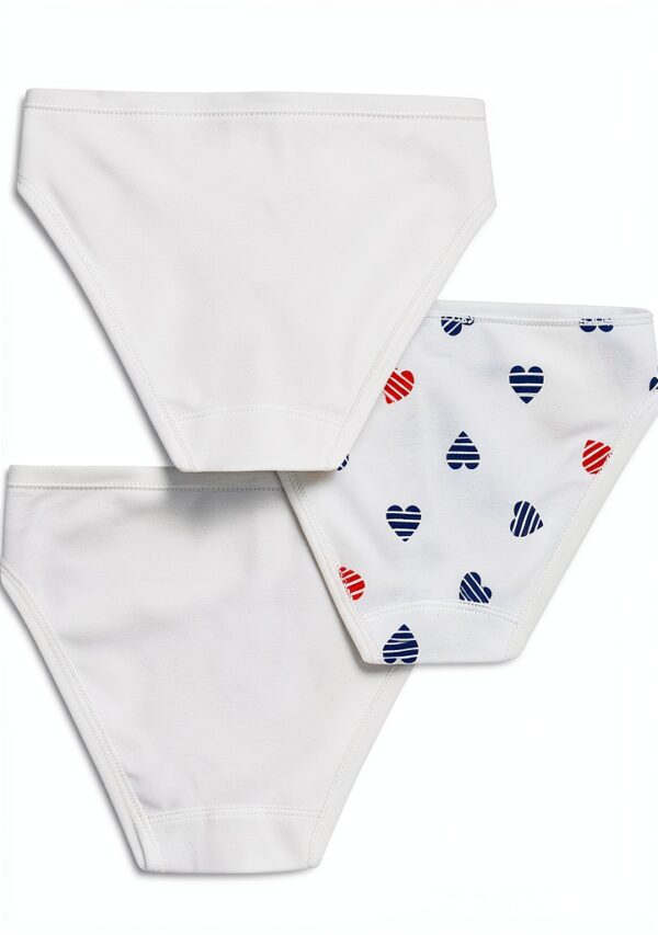 Petit Bateau Mutandine Cotone Cuore per Bambine 3-12 anni Set da 3-1