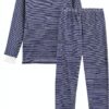 Pigiama bambino Petit Bateau a coste 1x1, colore Olympic/Marshmallow-1