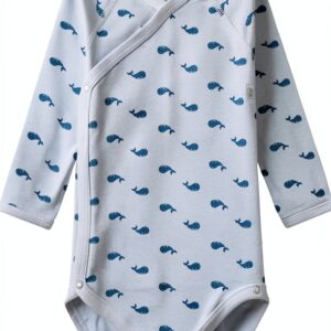 Petit Bateau Body Unisex Toudou/Alaska 6-12 mesi Collo V Manica Lunga-0