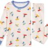 Petit Bateau Pigiama Bambino Maniche Lunghe Cotone Surfista Bianco-2