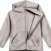 Felpa con cappuccio Petit Bateau grigia per bambini 3-12 anni-2