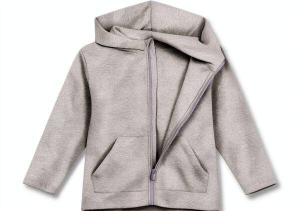Felpa con cappuccio Petit Bateau grigia per bambini 3-12 anni-2