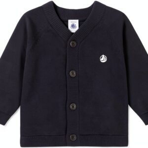 Cardigan bambino Petit Bateau in cotone blu 12 mesi-0