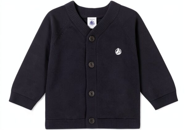 Cardigan bambino Petit Bateau in cotone blu 12 mesi-0