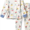Petit Bateau Pigiama Bambino Maniche Lunghe Cotone Surfista Bianco-0