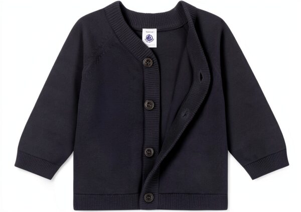 Cardigan bambino Petit Bateau in cotone blu 12 mesi-2