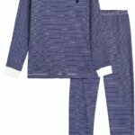 Pigiama bambino Petit Bateau a coste 1x1, colore Olympic/Marshmallow-0