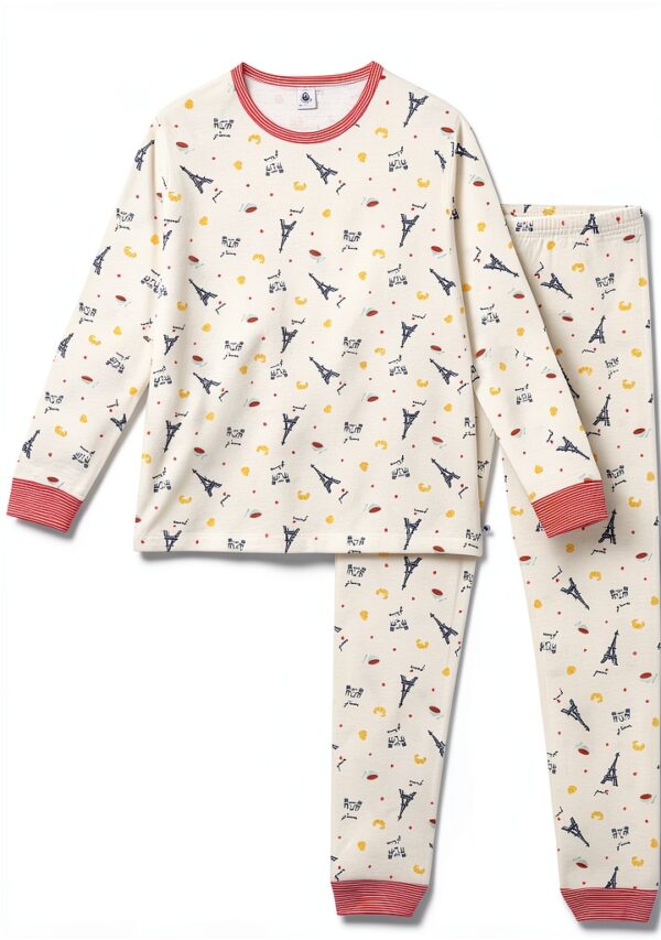 Petit Bateau Pigiama cotone Parigi Marshmallow/Multico 14-18 anni-0