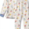 Petit Bateau Pigiama Bambino Maniche Lunghe Cotone Surfista Bianco-1